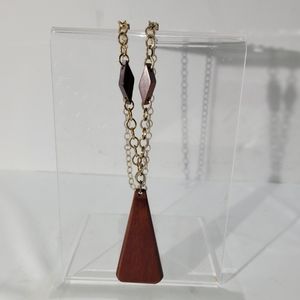 Wood and Chain Necklace